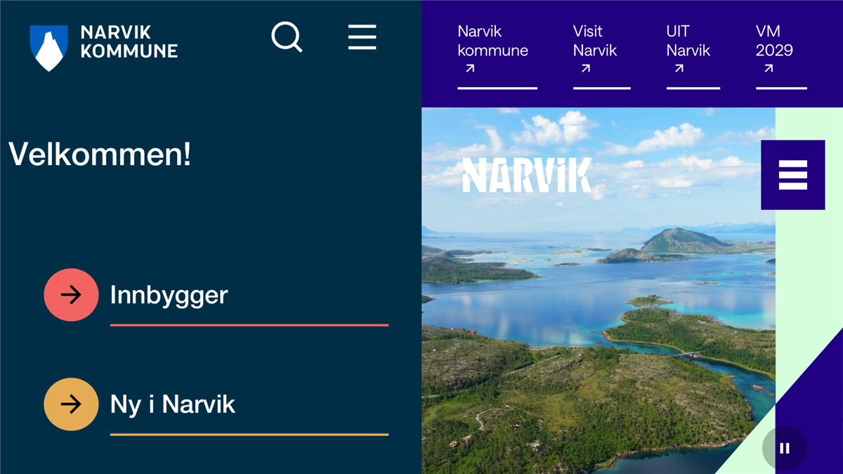 Skjermdump av www.narvik.kommune.no og www.narvik.no - Klikk for stort bilde