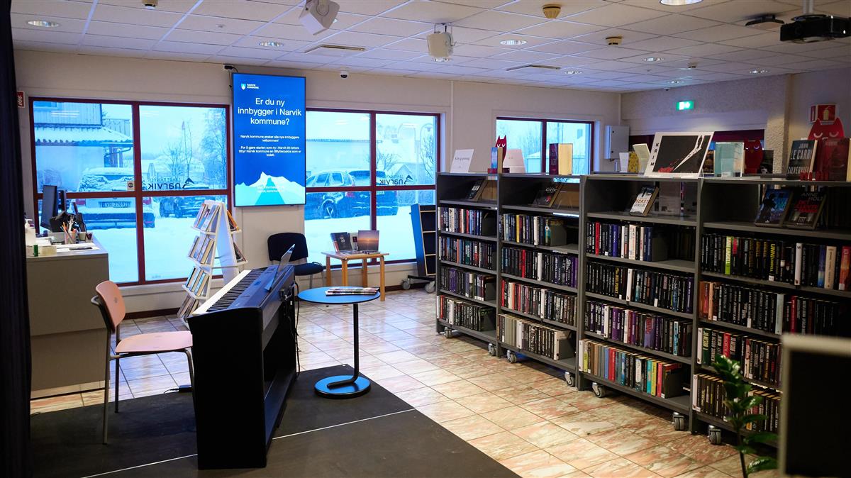 Lokale til Kjøpsvik bibliotek. Foto.  - Klikk for stort bilde